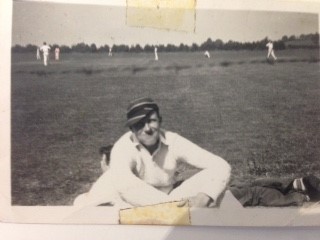 L-12 Bill Fox at UG cricket c 1955